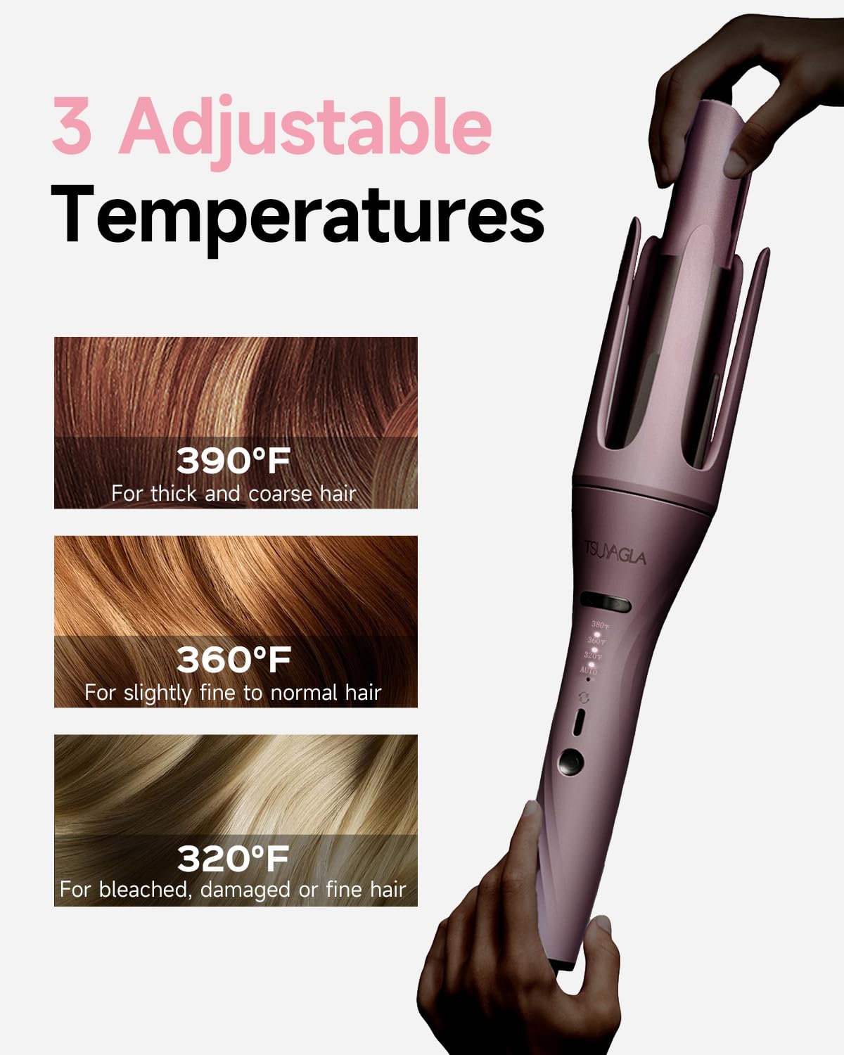 Tsuyagla automatic hair curler safety anti-scald tip detail