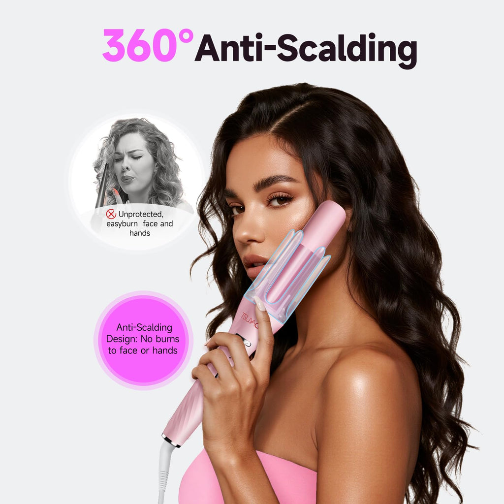 Side profile of Tsuyagla 3-in-1 ceramic curling wand