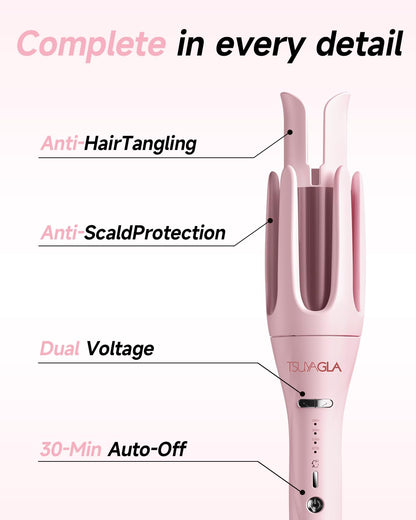 Tsuyagla hair curler 360-degree swivel cord feature