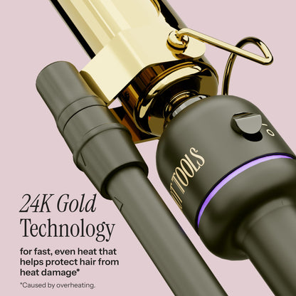 Close up of 24K gold curling barrel