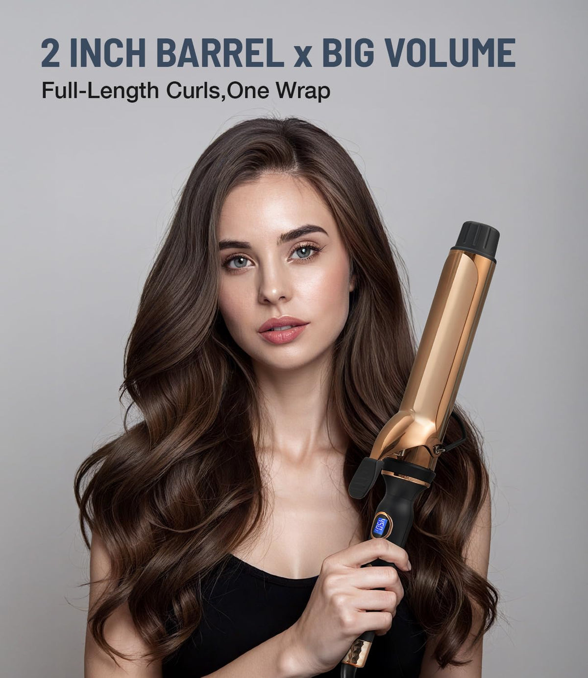 Orynne curling iron 12 heat setting display and control buttons
