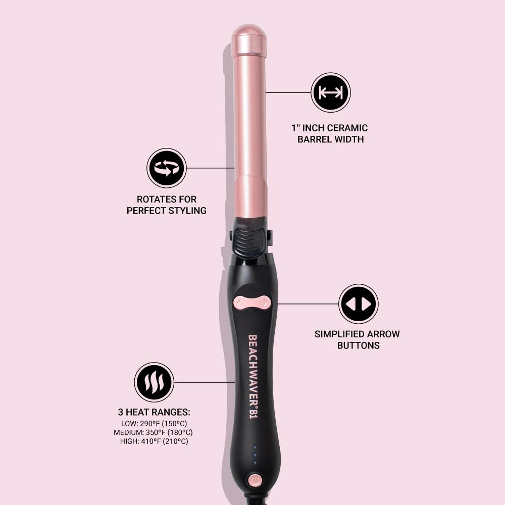 Professional hair styling results with Beachwaver B1 wand