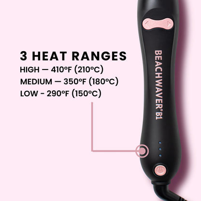 Beachwaver B1 rotating iron showing the clamp and rotation mechanism