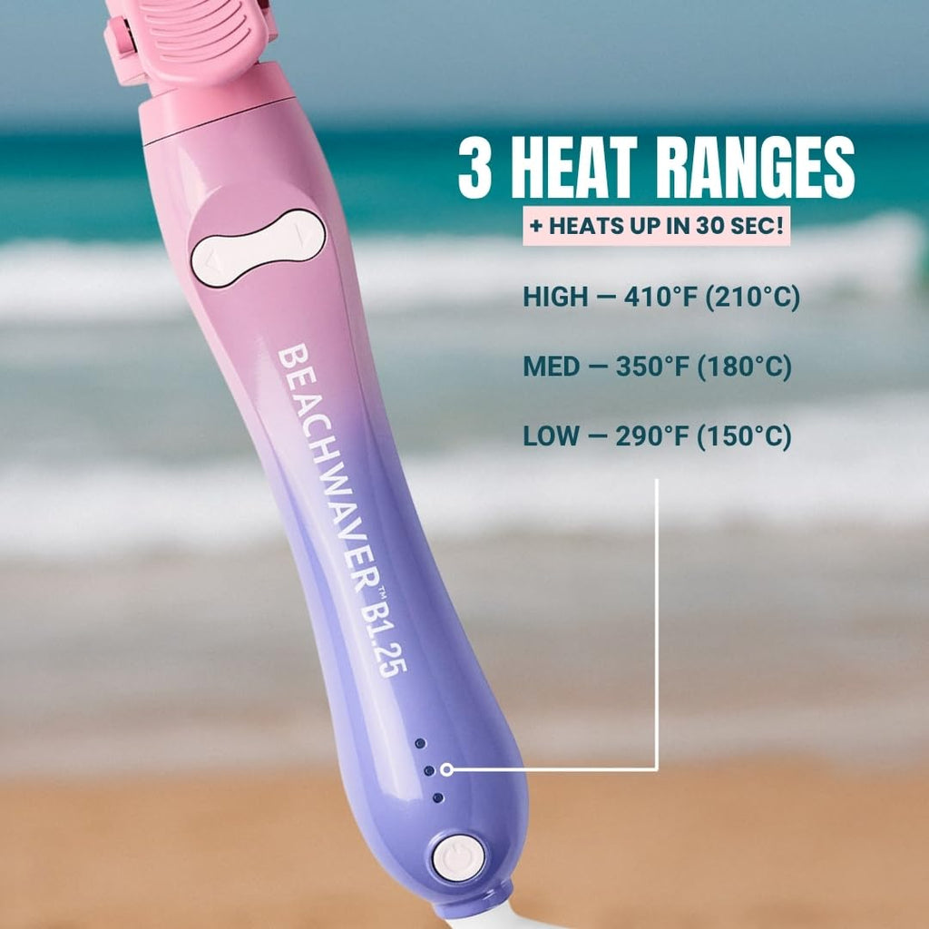 Professional hairstyling demonstration using the Beachwaver B1 wand