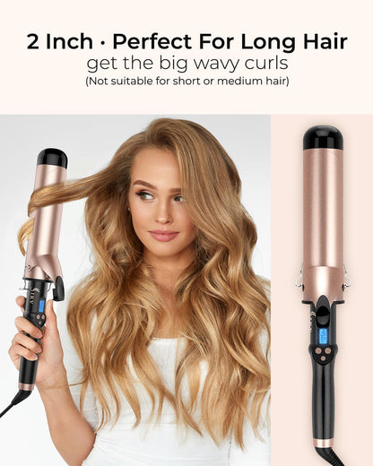 Ikv curling iron gold ceramic barrel close up