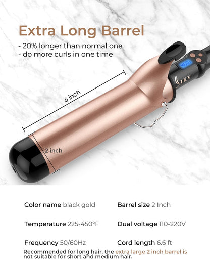 Ikv ceramic tourmaline curling iron showing power cord