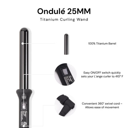 L'Ange Hair Ondulé curling wand barrel close up