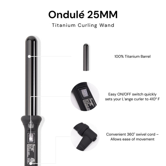 L'Ange Hair Ondulé curling wand barrel close up