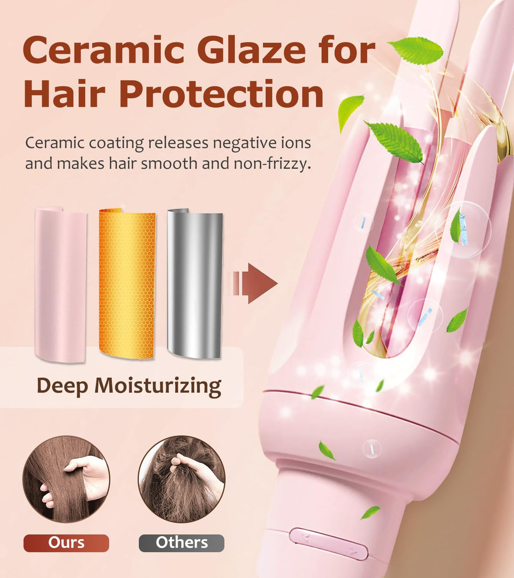 Bilitok automatic hair curler temperature control buttons