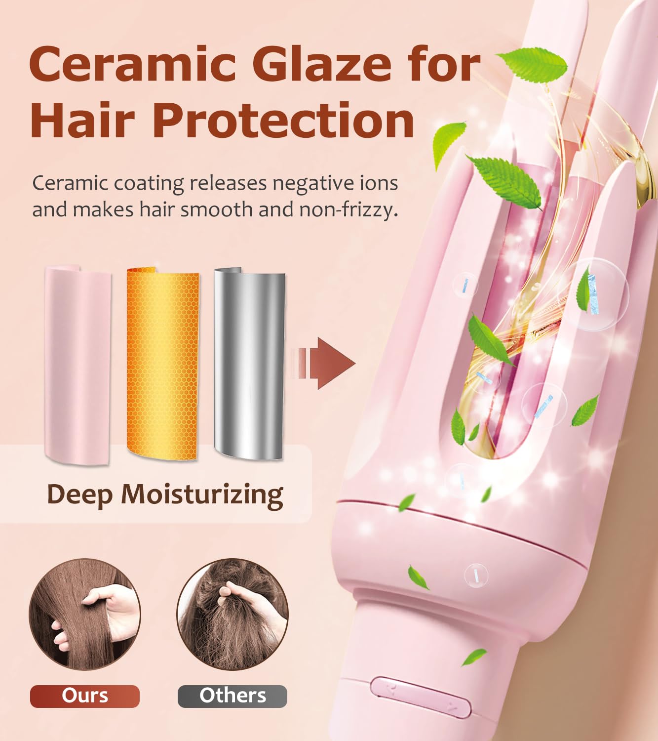 Bilitok automatic hair curler temperature control buttons