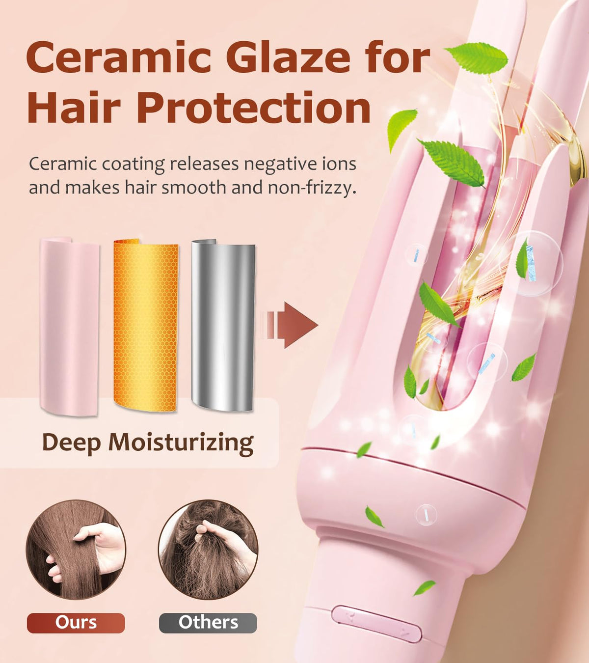 Bilitok automatic hair curler temperature control buttons