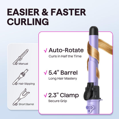 Wavytalk curling iron showing temperature control settings