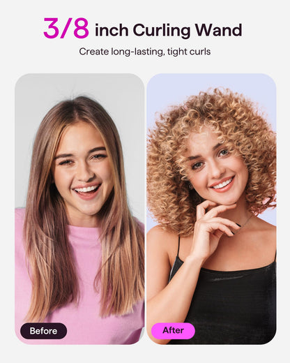 Wavytalk small curling iron wand packaging and accessories