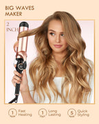 Digital LCD display screen on Weeyum hair curling wand