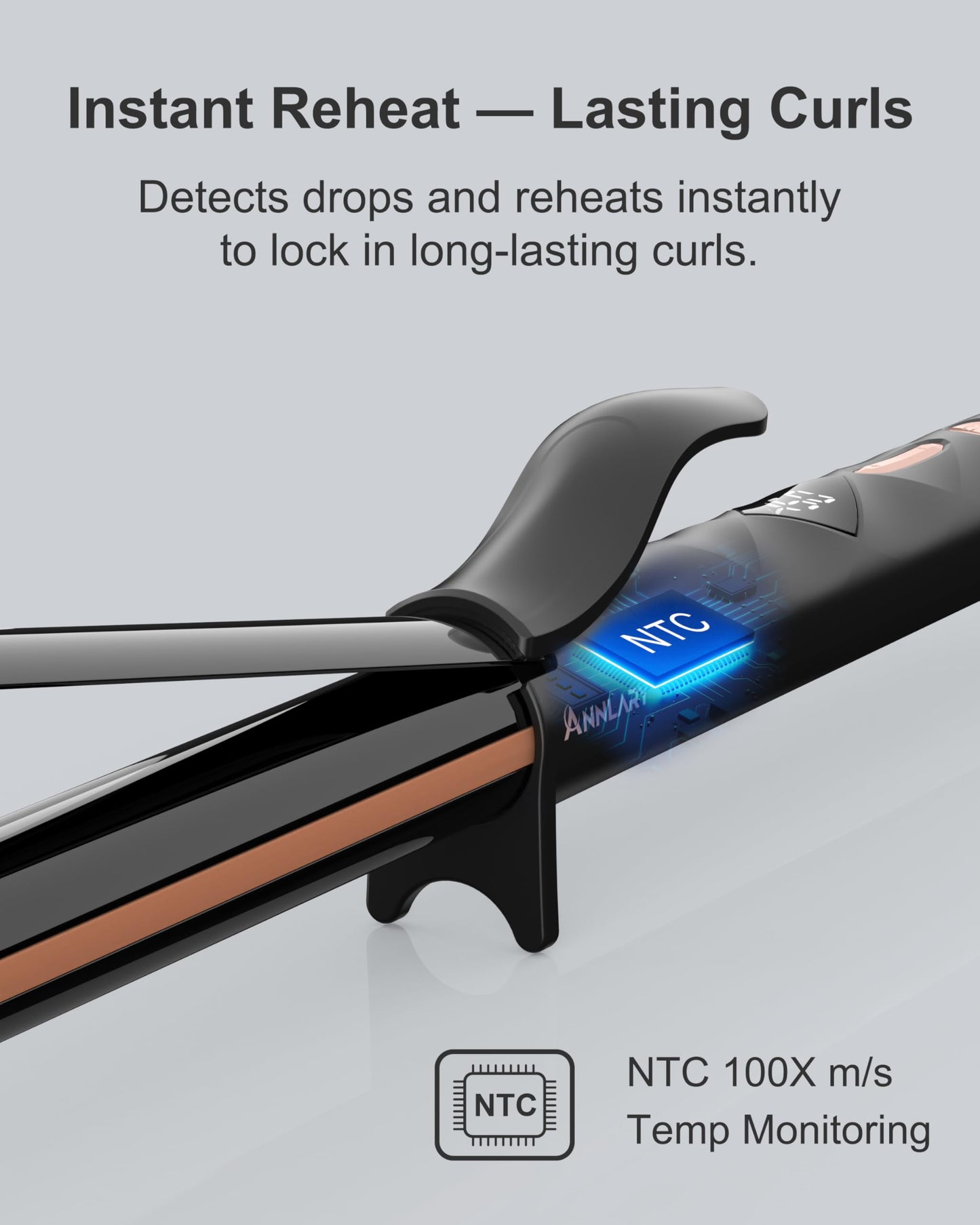 Annlary hair styling tool showing 360 degree swivel cord