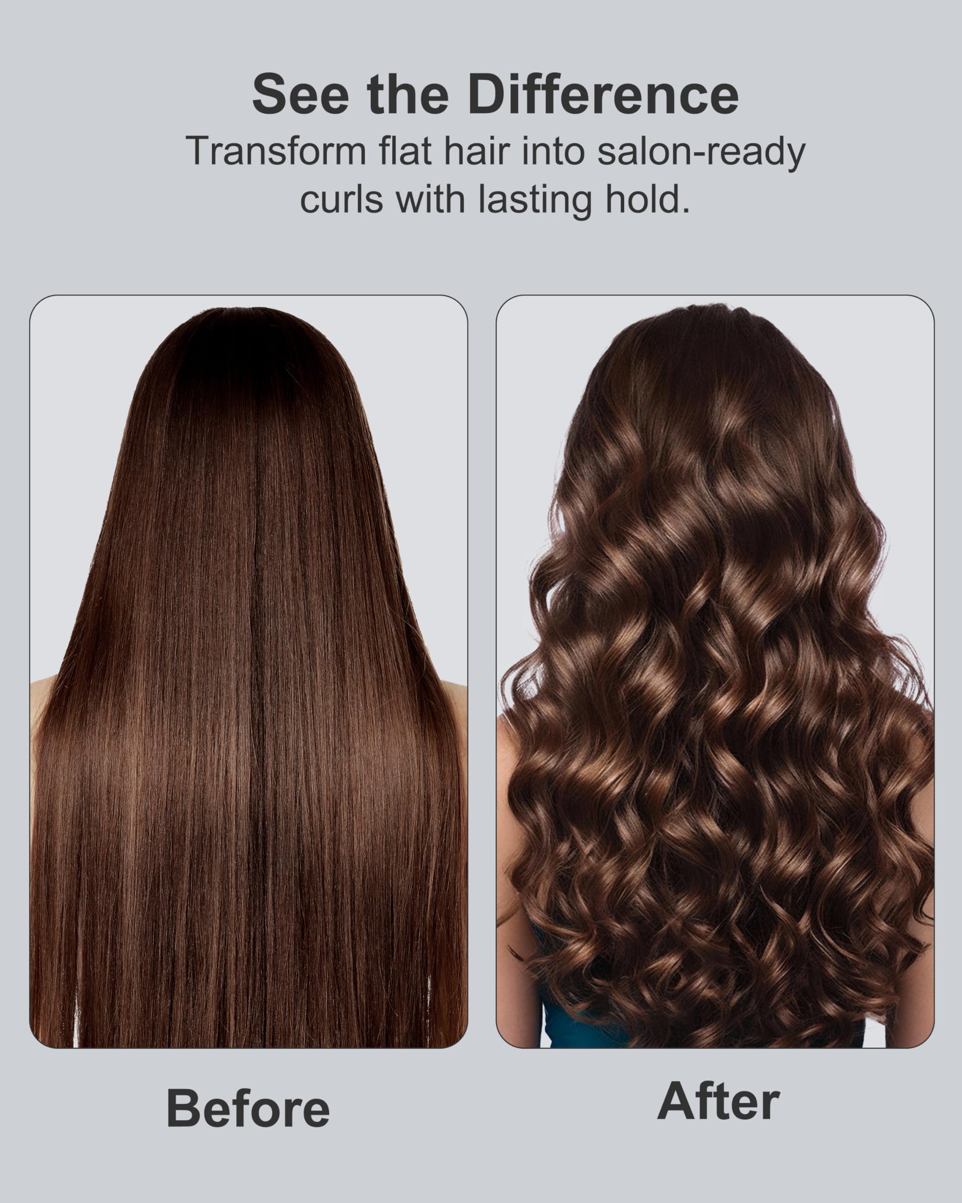 Annlary curling iron in use for hair styling