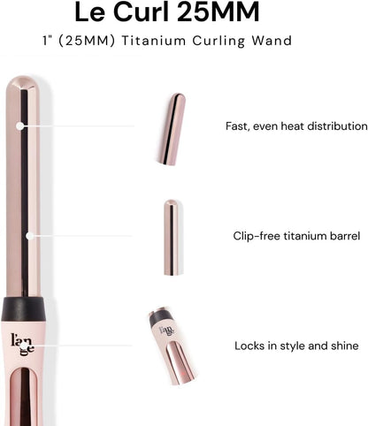 L'Ange Hair clip-free curling wand ergonomic handle design