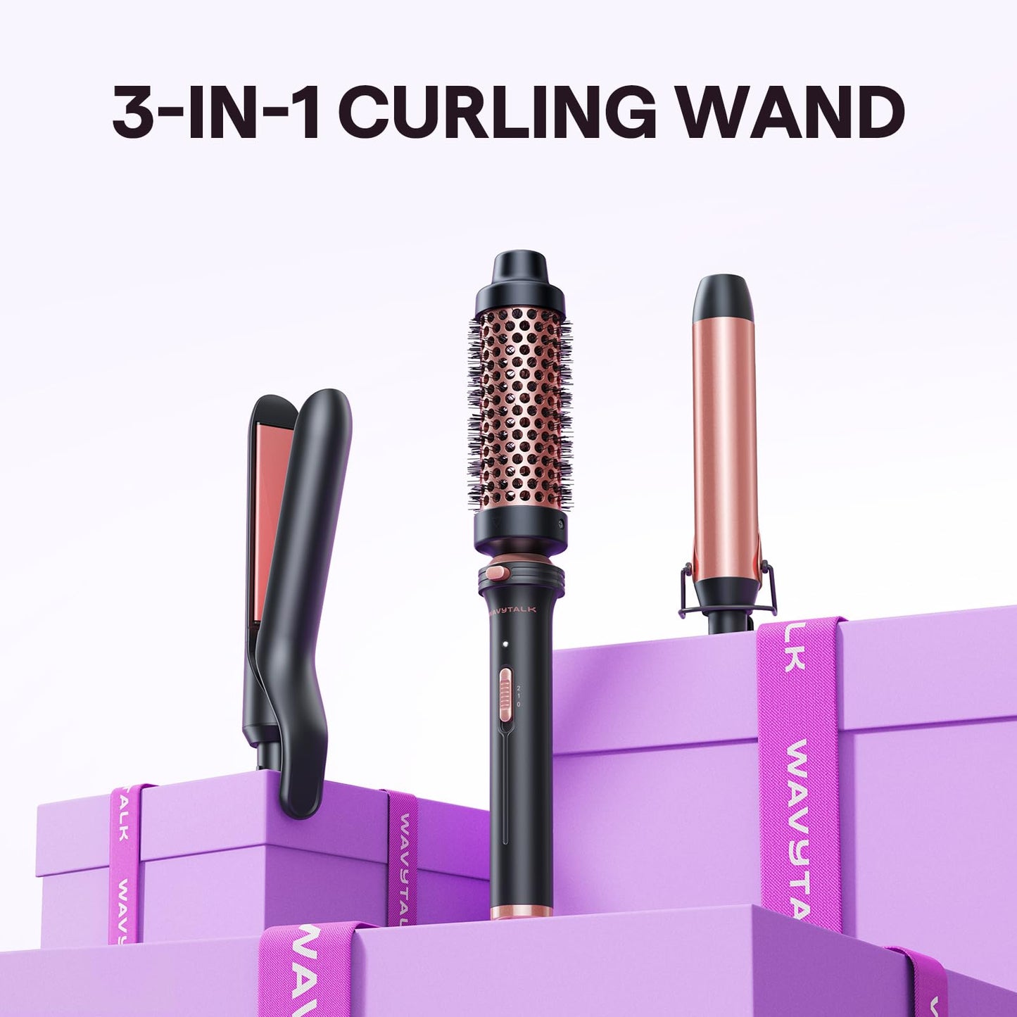 Wavytalk 3-in-1 styling set components displayed with handle