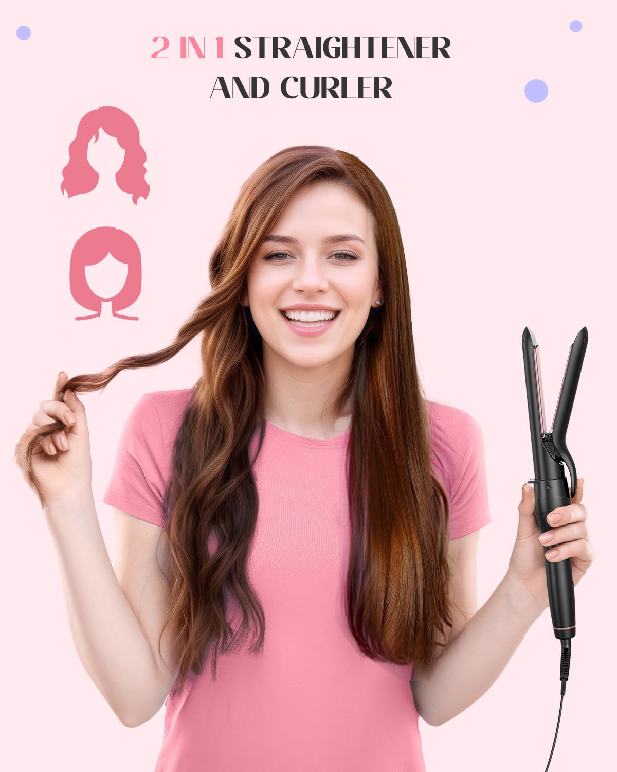 Lopeie 5 in 1 hair styler in white and gold finish