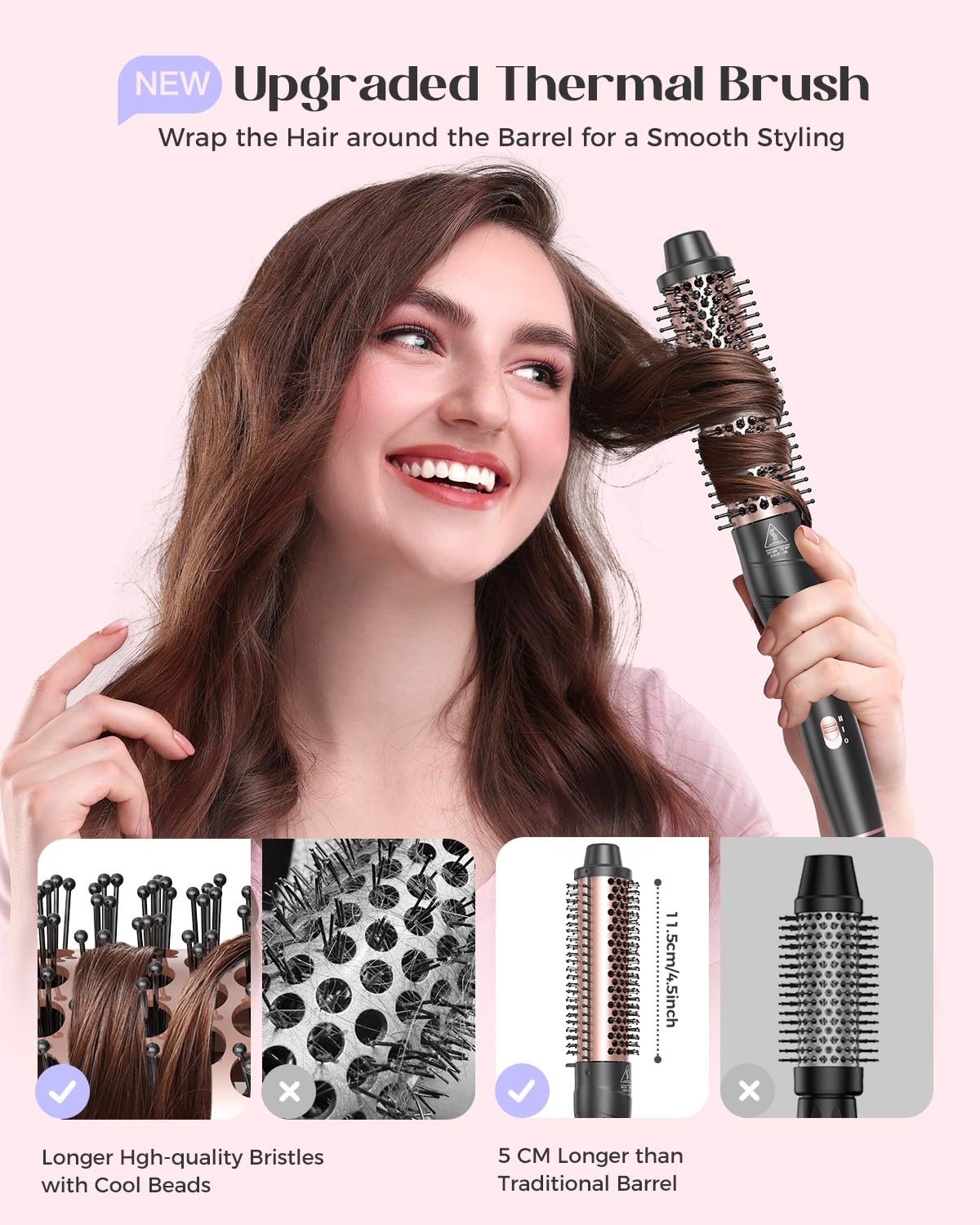 Side profile of Lopeie dual voltage curling iron handle