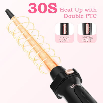 Close up of Ufree 5 in 1 hair styling ceramic attachments