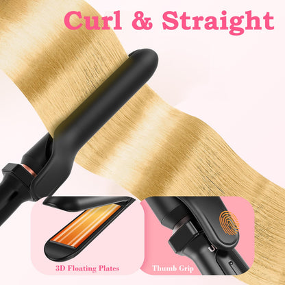 Ufree curling iron set including heat resistant glove and clips