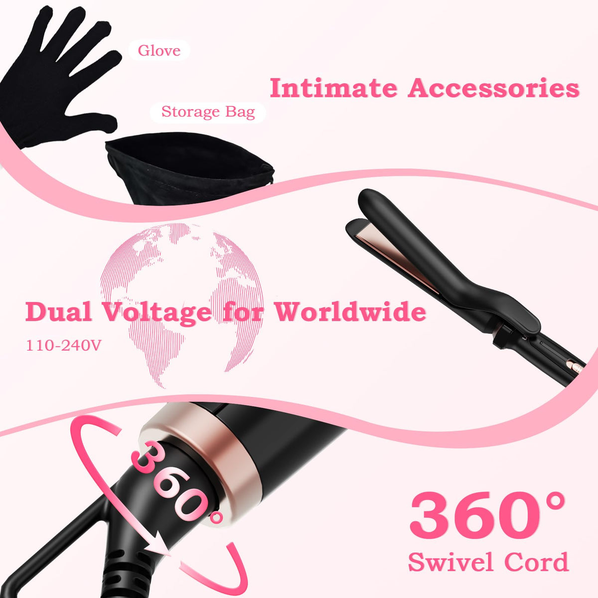 User holding Ufree 5 in 1 curling iron for hair styling