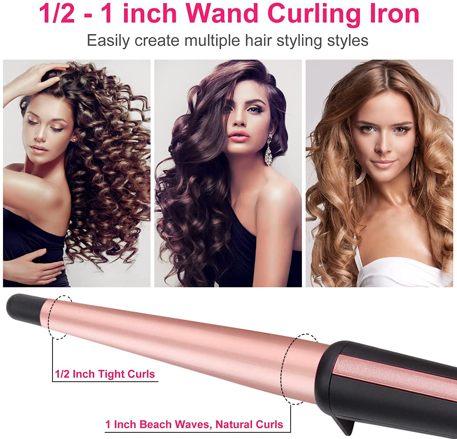 Jaeton ceramic hair curler with heat resistant glove for safety