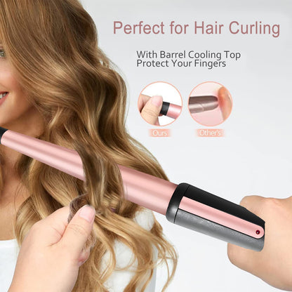 Close up of Jaeton curling wand ceramic tourmaline barrel