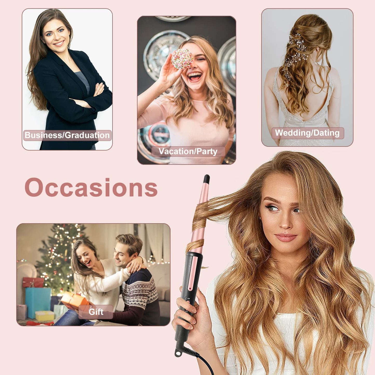 Jaeton hair curler with 360 degree swivel power cord