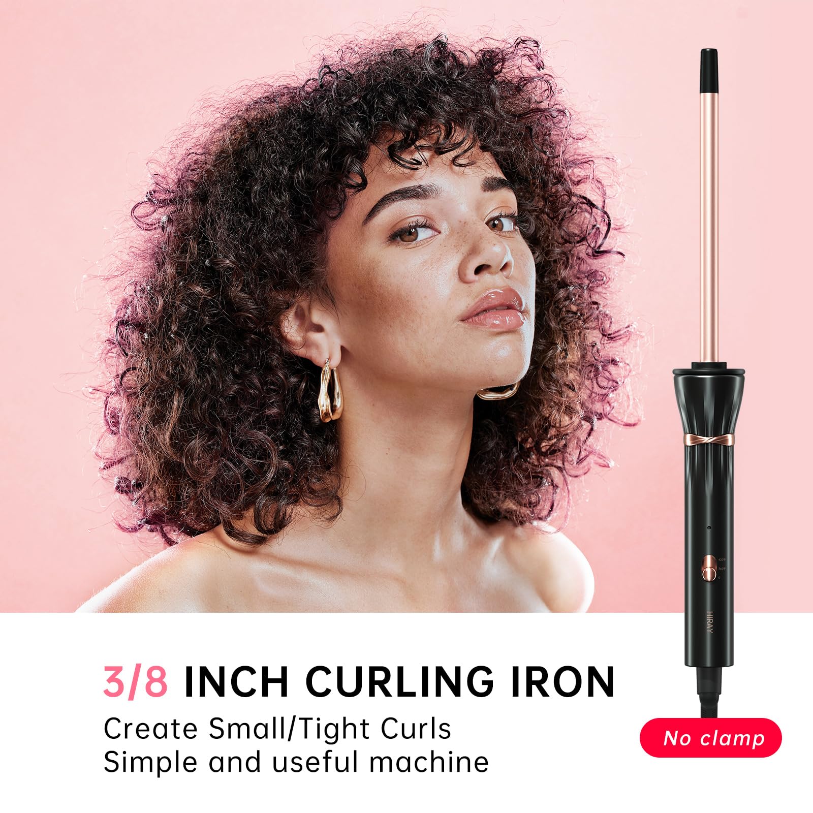 Hahahope 9mm ceramic curling iron barrel close up