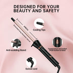 Hahahope 9mm curling iron included heat-resistant glove