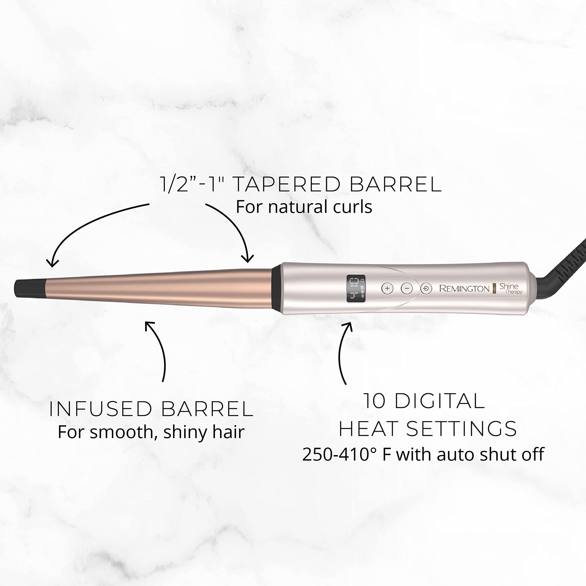 Remington curling wand with included heat protective glove