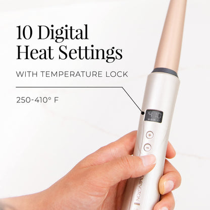 Remington Shine Therapy hair curler showing ceramic barrel texture