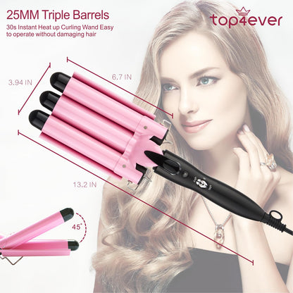 Professional hair crimper showing 25mm ceramic barrels