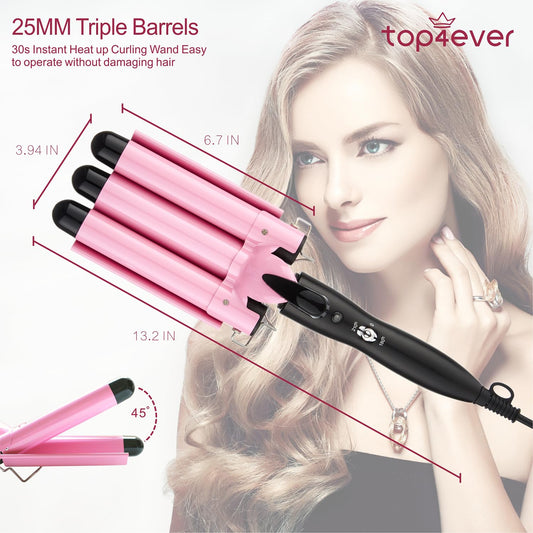 Professional hair crimper showing 25mm ceramic barrels
