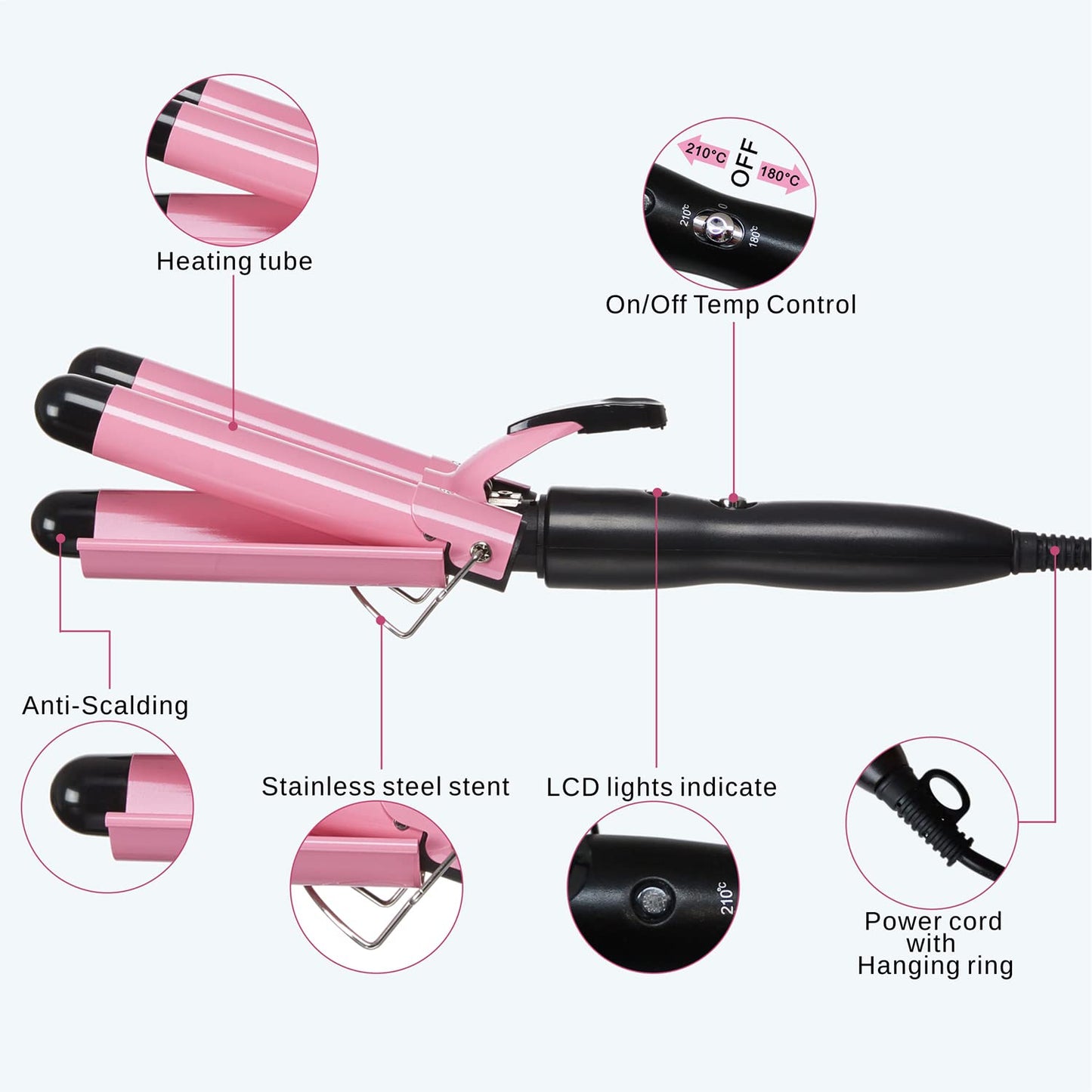 Top4ever beach waver tool with adjustable temperature controls