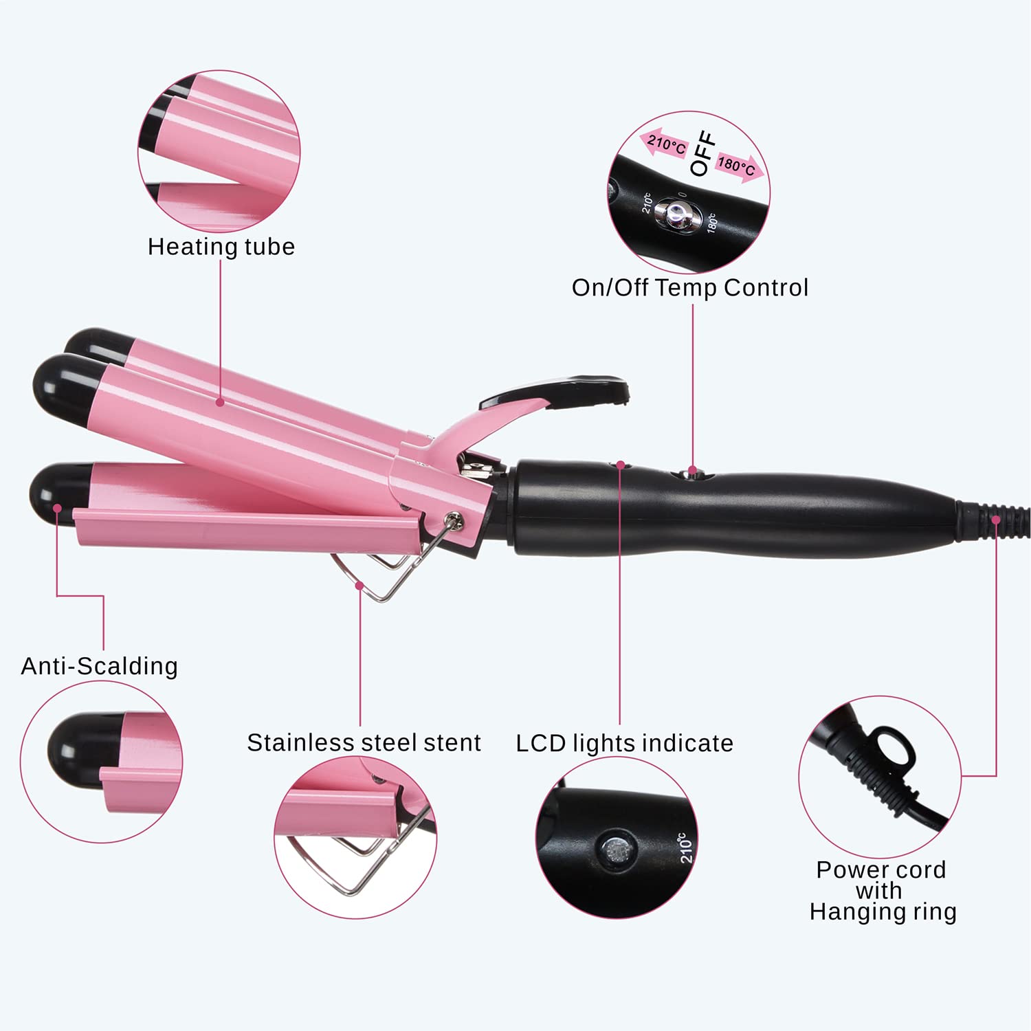Top4ever beach waver tool with adjustable temperature controls