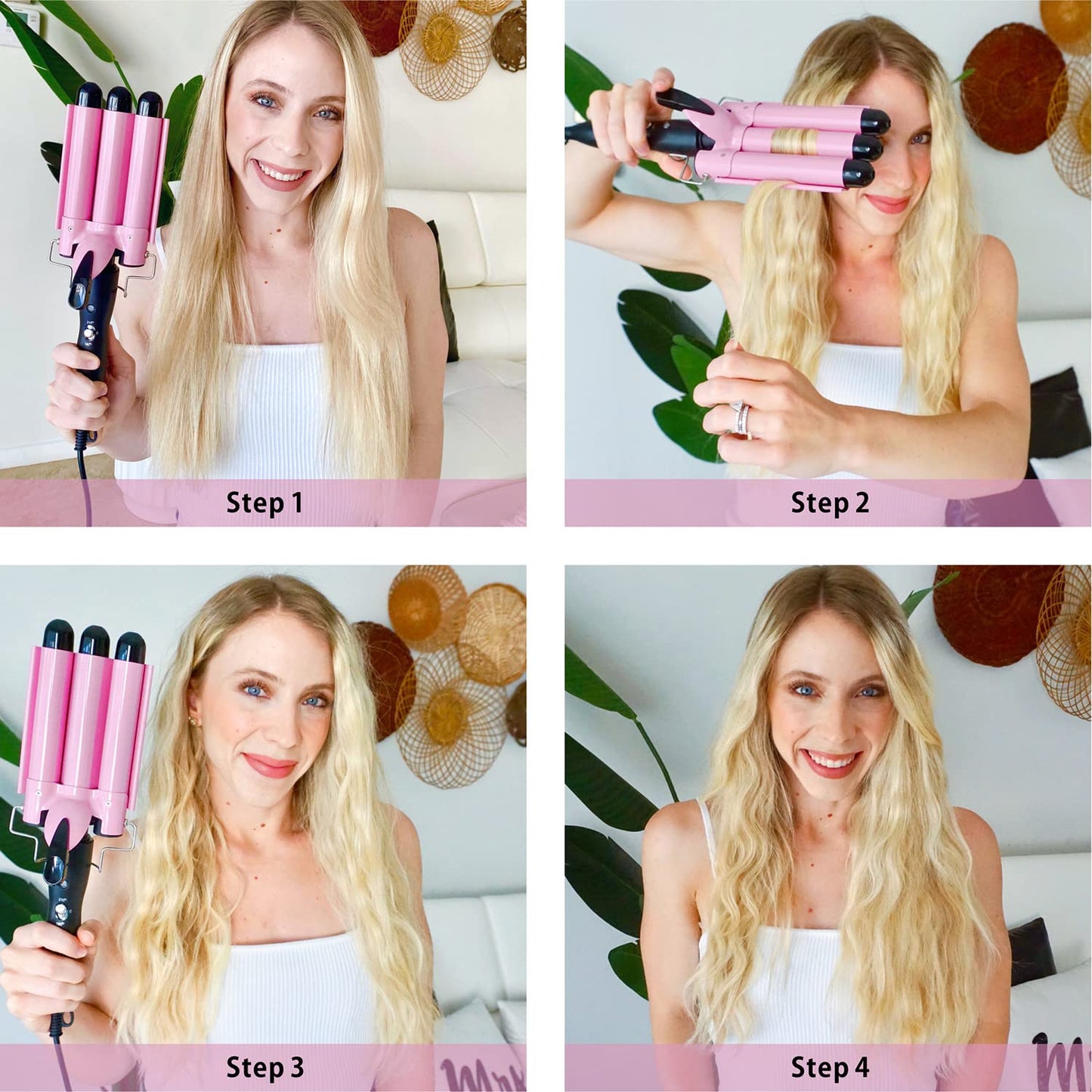 Side profile of Top4ever hair crimper and accessories