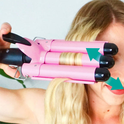 Top4ever 3 barrel curling iron anti-scald tip detail