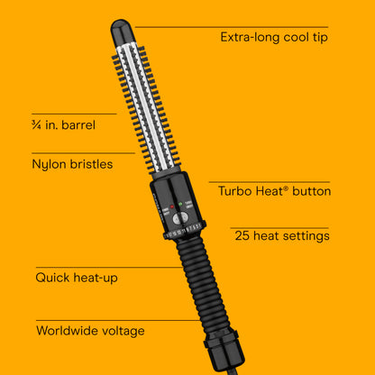 Conair hot curling brush barrel and nylon bristles