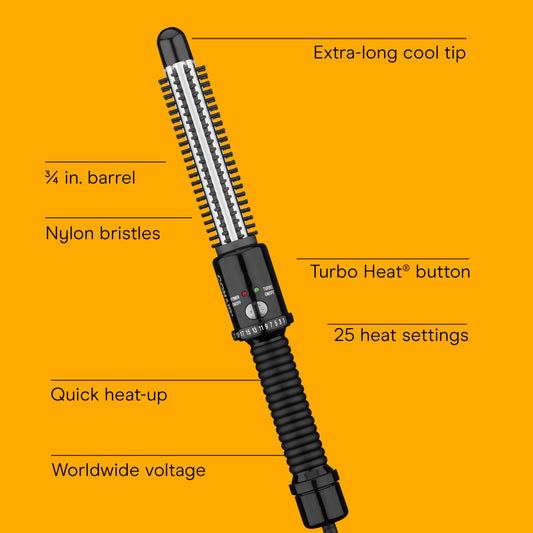 Conair hot curling brush barrel and nylon bristles