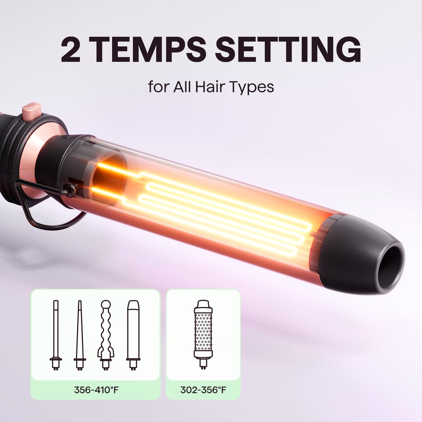 Person using Wavytalk curling wand to create curls