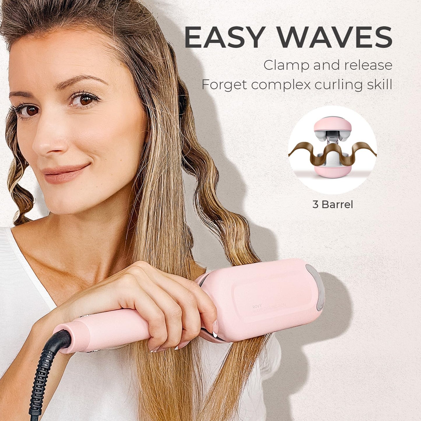 Tymo Rovy 3 barrel hair waver ceramic design