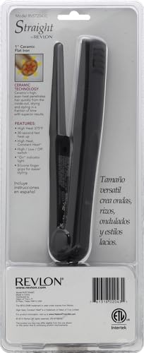 Revlon flat iron black design and silicone grip detail