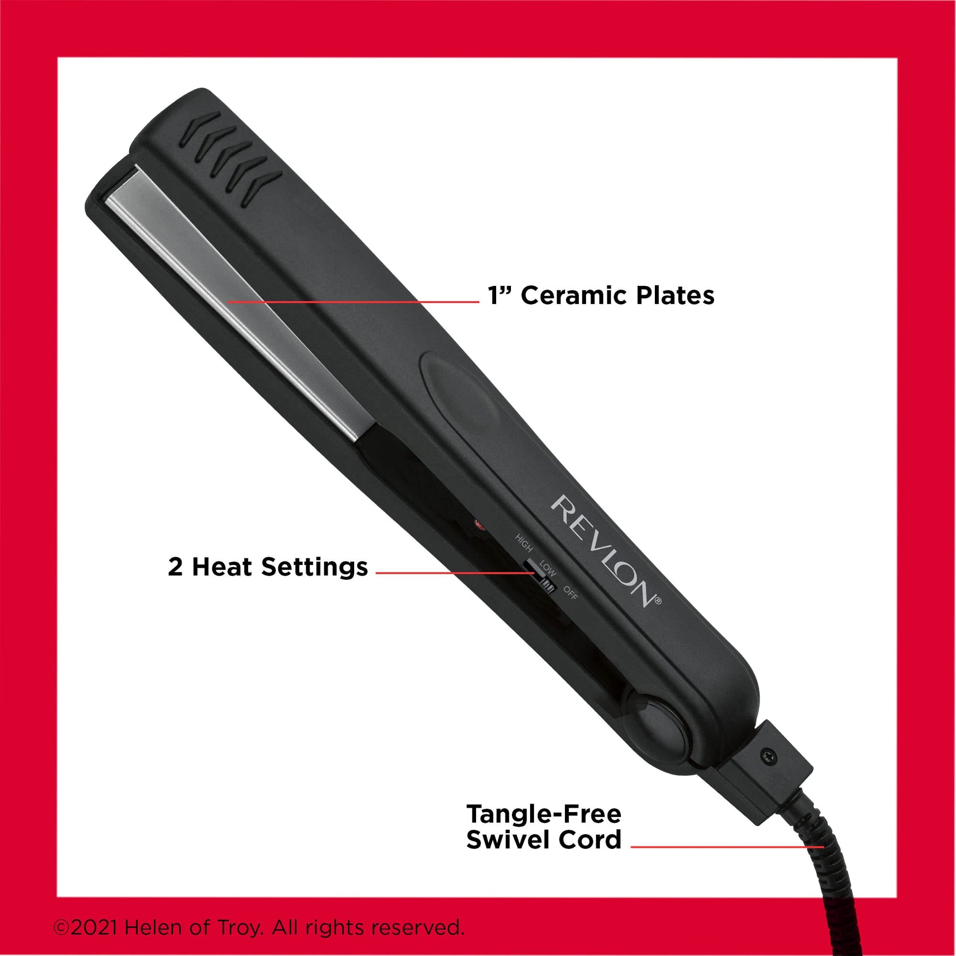 Digital display detail of Revlon ceramic flat iron