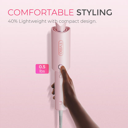 Side profile of Tymo Curlpro pink curling wand