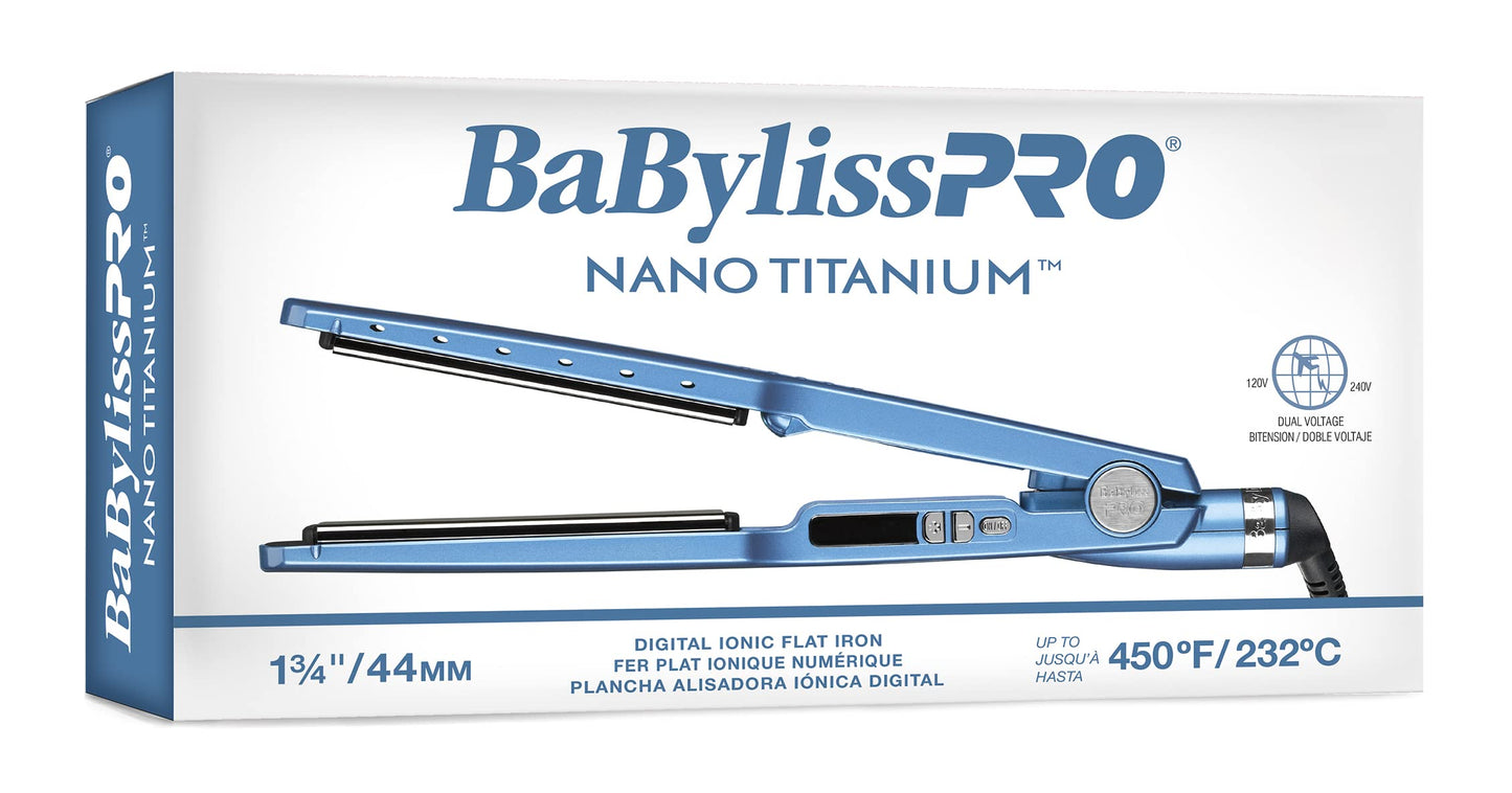 Metallic blue finish of BaBylissPRO hair tool