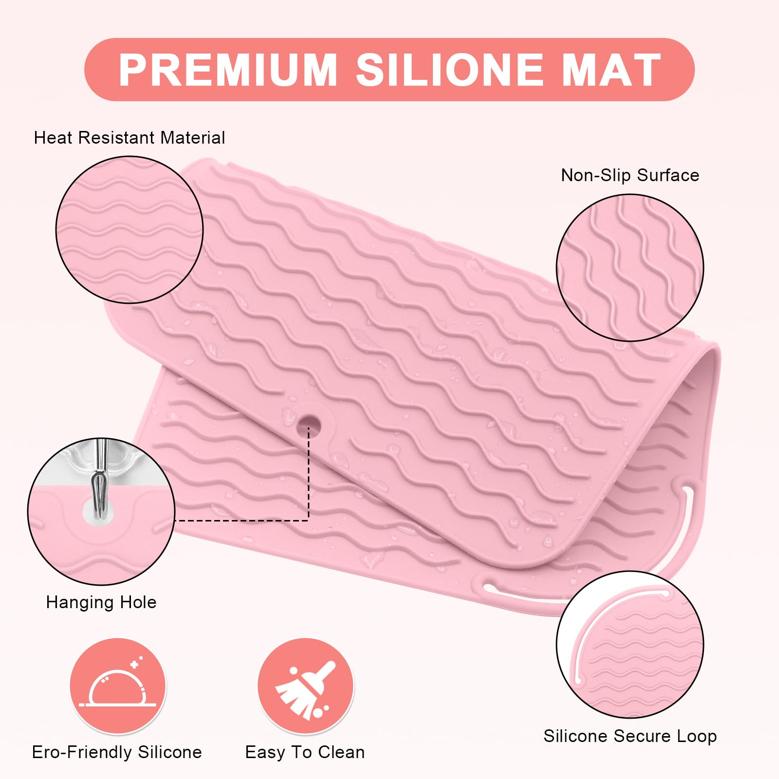 Close up of double-sided wave texture on silicone mat