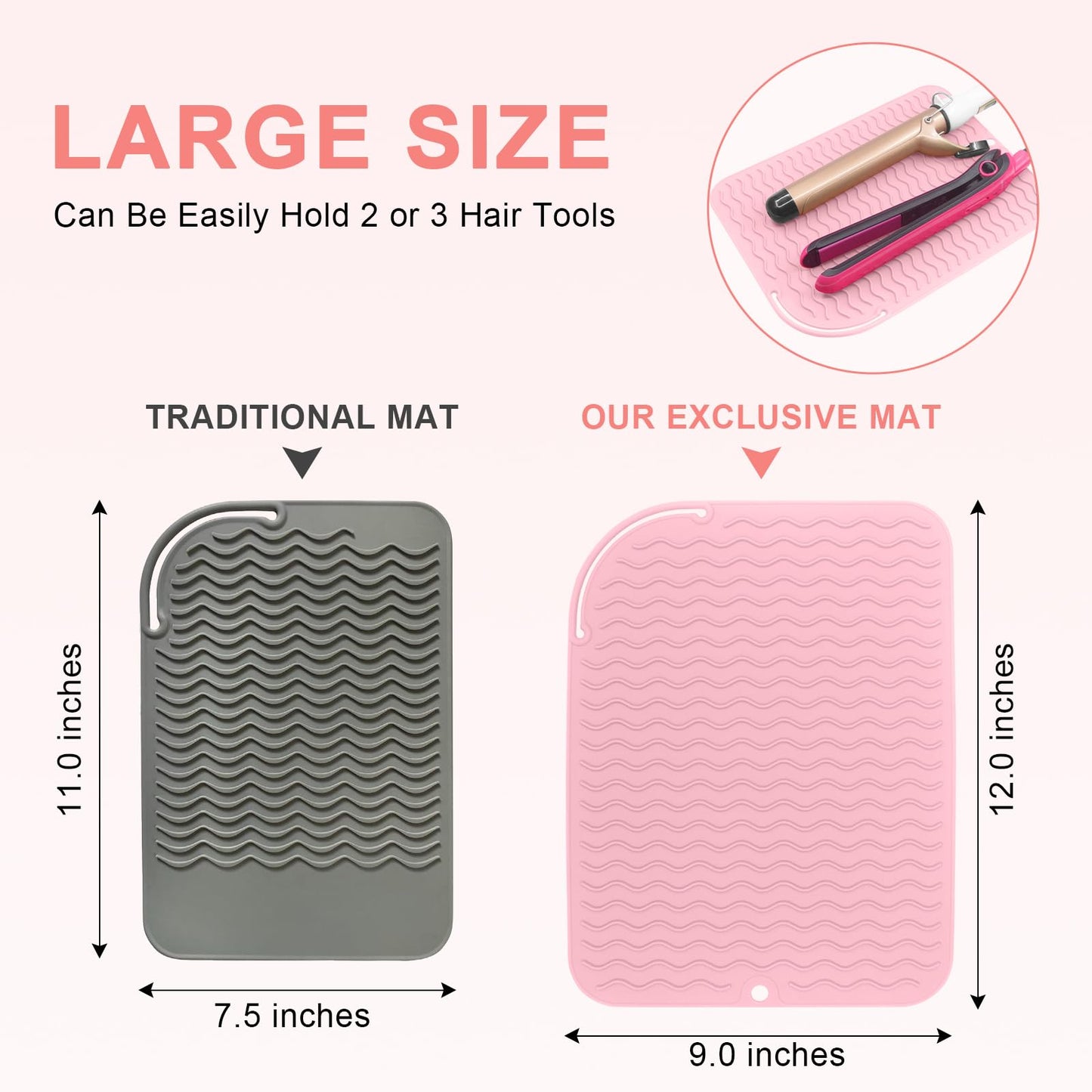 Using the elastic loop to wrap a curling iron in the mat